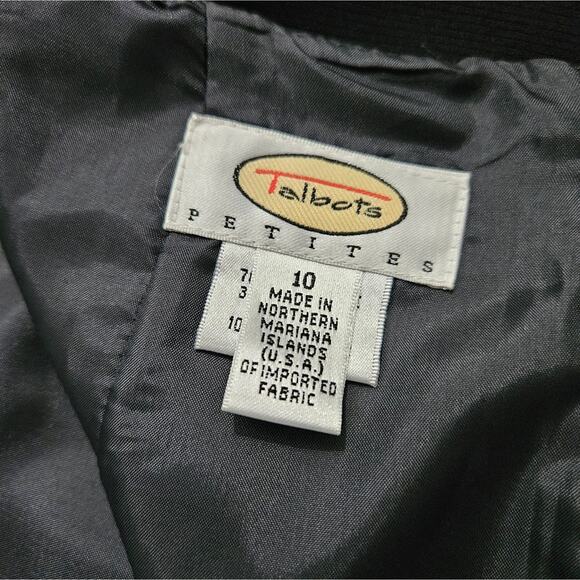 Talbots Petites Pencil Skirt Womens Black 10 Lined Career Front Slit Back Zip - Picture 7 of 12